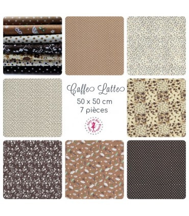Coupons "Cafe Latte" - Coton - 50 x 50 cm - 7 pièces