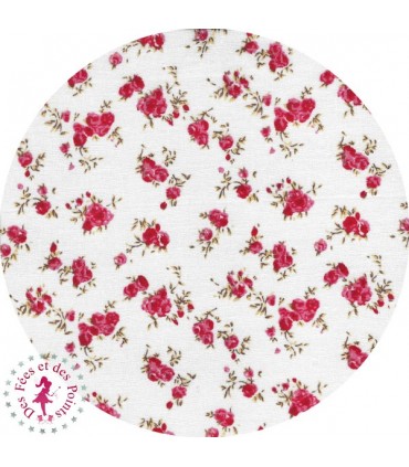 Coupons "Jardin vermillon" - Coton - 50 x 50 cm - 7 pièces - Fleurs