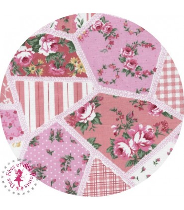 Coupons "Histoire de roses" - Coton - 45 x 45 cm - 8 pièces