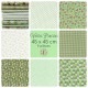 Coupons "Verte prairie" - Coton - 45 x 45 cm - 9 pièces