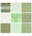 Coupons "Verte prairie" - Coton - 45 x 45 cm - 9 pièces