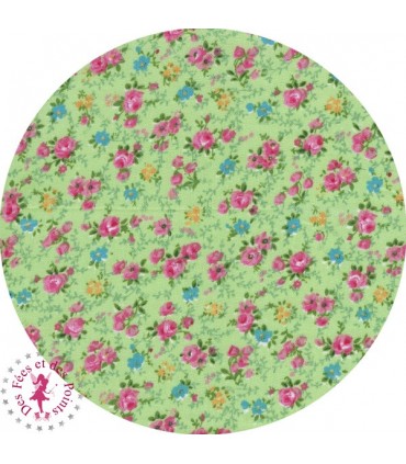 Coupons "Verte prairie" - Coton - 45 x 45 cm - 9 pièces - Fleurs