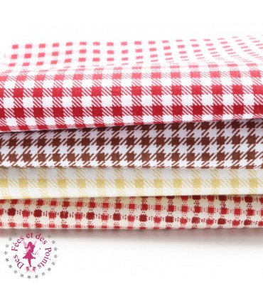 Coupons "Vanille Fraise Chocolat" - Coton - 45 x 45 cm - 4 pièces