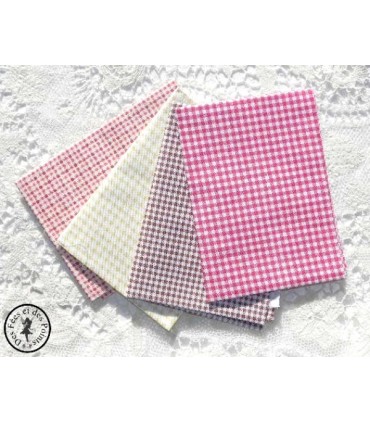 Coupons "Vanille Fraise Chocolat" - Coton - 45 x 45 cm - 4 pièces