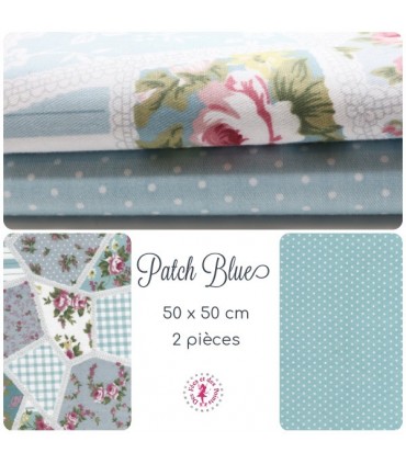 Coupons "Patch Blue" - Coton - 50 x 50 cm - 2 pièces