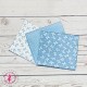 Coupons "Noeuds et Pois Bleus" - Coton - 40 x 50 cm - 3 pièces