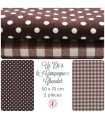 Coupons "Un Eté à la Campagne" - Coton/Lin - Chocolat - 70 x 50 cm - 2 pièces