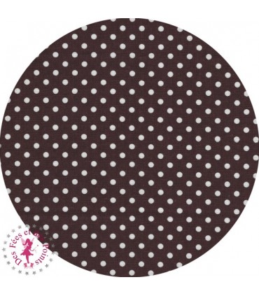 Coupons "Un Eté à la Campagne" - Coton/Lin - Chocolat - 70 x 50 cm - 2 pièces - Pois