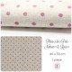 Coupon "Pluie de pois" - Coton/Lin - Nature & Rose - 45 x 50 cm - 1 pièce