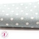 Coupon "Pluie de pois" - coton/Lin - Gris bleu/Nature - 45 x 50 cm - 1 pièce