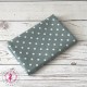 Coupon "Pluie de pois" - coton/Lin - Gris bleu/Nature - 45 x 50 cm - 1 pièce