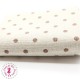 Coupon "Pluie de Pois" - Coton/Lin - Nature & Chocolat - 45 x 50 cm ou 50 x 70 cm - 1 pièce
