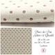 Coupon "Pluie de Pois" - Coton/Lin - Nature & Chocolat - 45 x 50 cm ou 50 x 70 cm - 1 pièce
