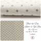Coupon "Pluie de Pois" -  Coton/Lin - Nature & Gris bleu - 45 x 50 cm - 1 pièce