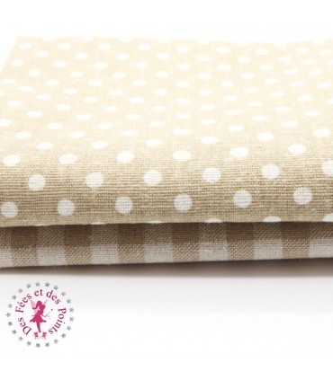 Coupons "Un Eté à la Campagne" - Coton/Lin - Beige - 40 x 45 cm - 2 pièces