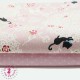 Coupons "Chatons, Roses & Dentelles" - Coton/Lin - Rose - 50 x 50 cm - 2 pièces