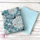 Coupons "Chatons, Roses & Dentelles" - Coton/Lin - Bleu - 50 x 50 cm - 2 pièces