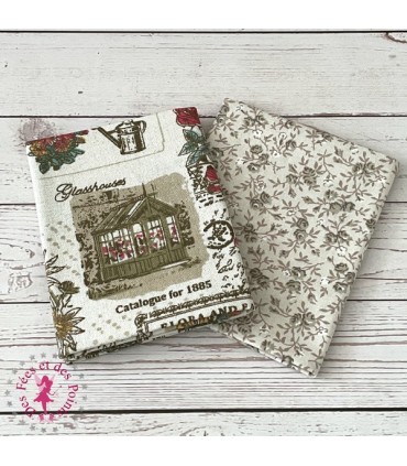 Coupons "Jardin Botanique" - Coton/Lin - 50 x 50 cm - 2 pièces