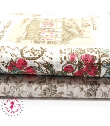 Coupons "Jardin Botanique" - Coton/Lin - 50 x 50 cm - 2 pièces