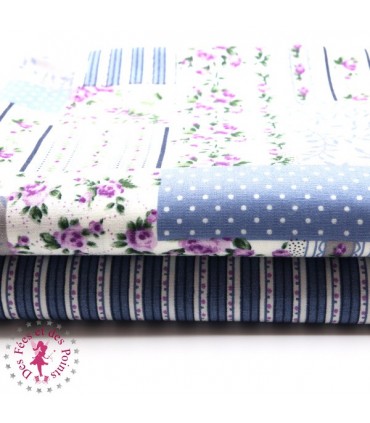 Coupons "Square de Roses" - Coton - 45 x 55 cm - 2 pièces