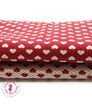 Coupons "Mille Coeurs" - Coton - 40 x 50 cm - 2 pièces