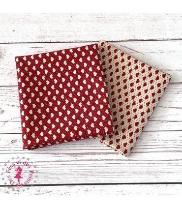 Coupons "Mille Coeurs" - Coton - 40 x 50 cm - 2 pièces