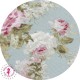 Coupon "Roses Anglaises" - Coton - Bleu - 50 x 70 - 1 pièce