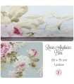 Coupon "Roses Anglaises" - Coton - Bleu - 50 x 70 - 1 pièce