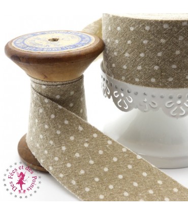 Biais - non plié -  Linen Wash à pois