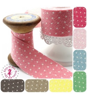 Biais - non plié -  Linen Wash à pois