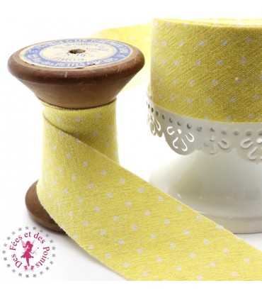 Biais - non plié -  Linen Wash à pois