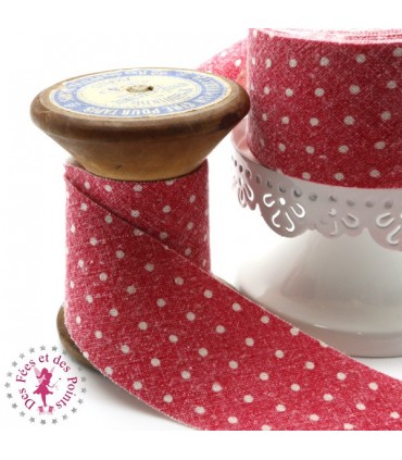 Biais - non plié -  Linen Wash à pois