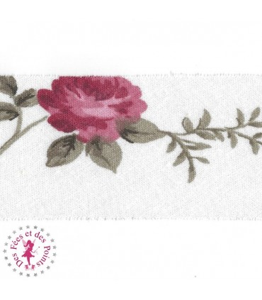 Biais - non plié - Roses anciennes
