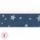 Biais - plié - Etoiles en Jeans - 25 mm