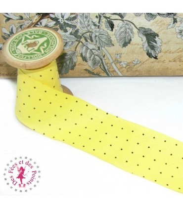 Biais - non plié - Mille Pois - Jaune