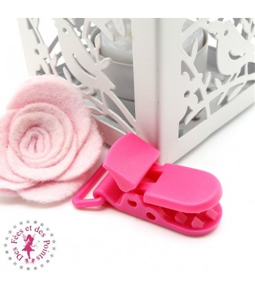 Pince Attache Tétine & Lolette - KAM - Rose Flashy - B47