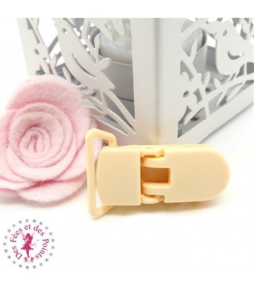 Pince Attache Tétine & Lolette - KAM - Crème Pêche - B53