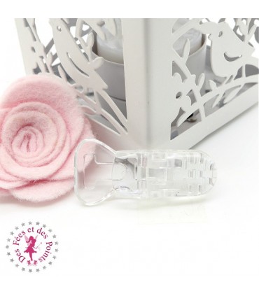 Pince attache tétine/lolette T - KAM - Transparent
