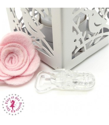 Pince attache tétine/lolette T - KAM - Transparent