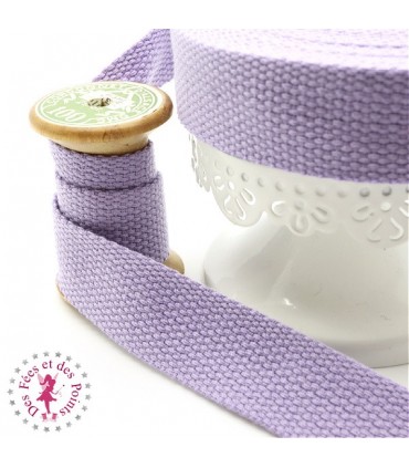 Sangle coton - 25 mm - Mauve