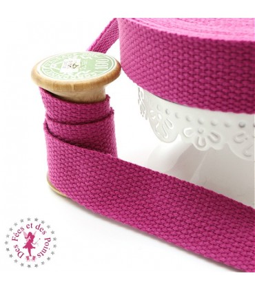 Sangle coton - 25 mm - Fuchsia