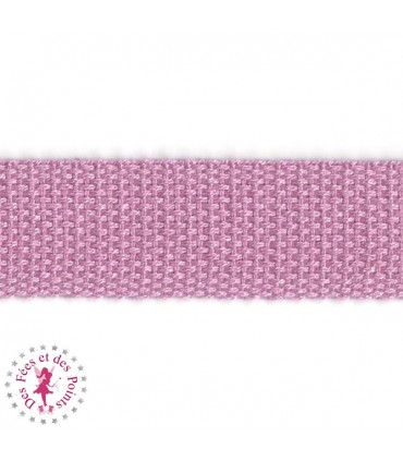 Sangle coton - 25 mm - Rose Clair