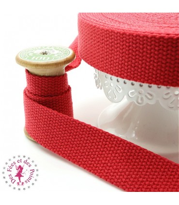 Sangle coton - 25 mm - Corail