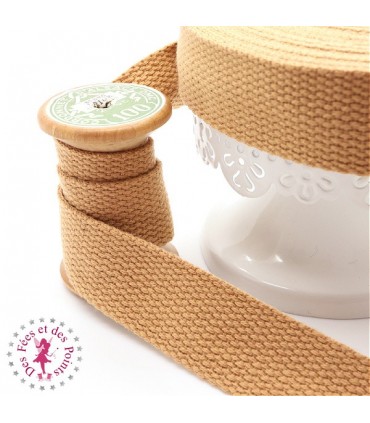Sangle coton - 25 mm - Camel