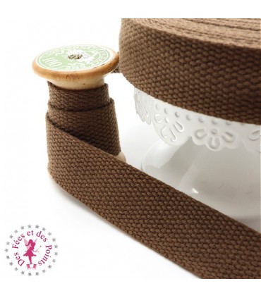 Sangle coton - 25 mm - Chocolat