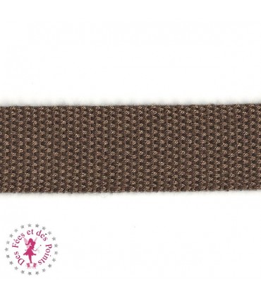Sangle coton - 25 mm - Chocolat