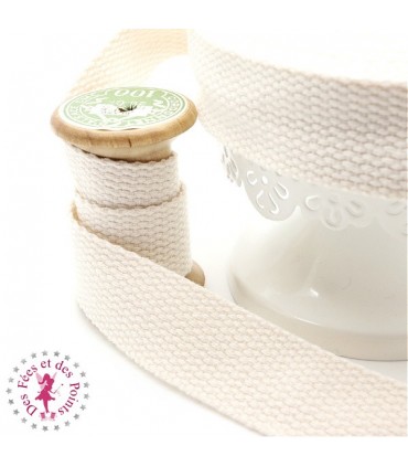 Sangle coton - 25 mm - Ecru