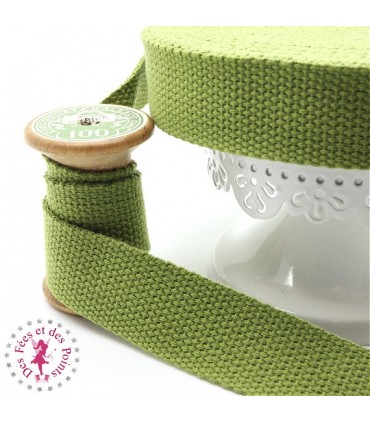 Sangle coton - 25 mm - Olive
