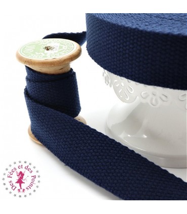 Sangle coton - 25 mm - Bleu Marine