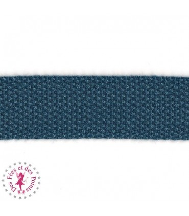 Sangle coton - 25 mm - Bleu Canard